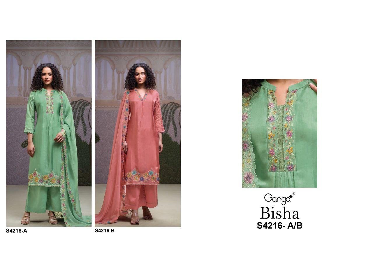 Ganga Bisha 4216 Bemberg Silk With Embroidery Work Salwar Kameez Wholesale 9 Beautiful Ganga Bisha 4216 Bemberg Silk With Embroidery Work Salwar Kameez Wholesale 2026