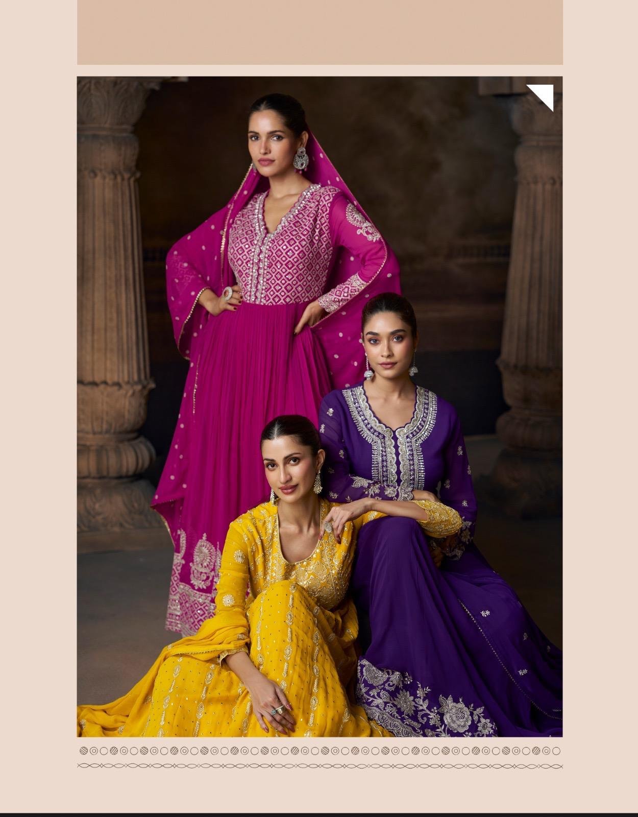 Sayuri Saadgi Real Georgette Trendy Look Gown With Dupatta Wholesale