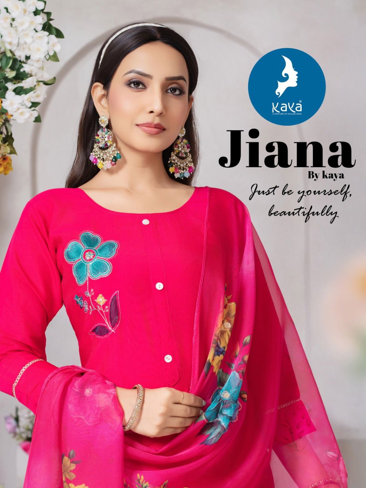 Kaya Jiana Roman Silk With Work Kurti Pant And Dupatta Collection Wholesale