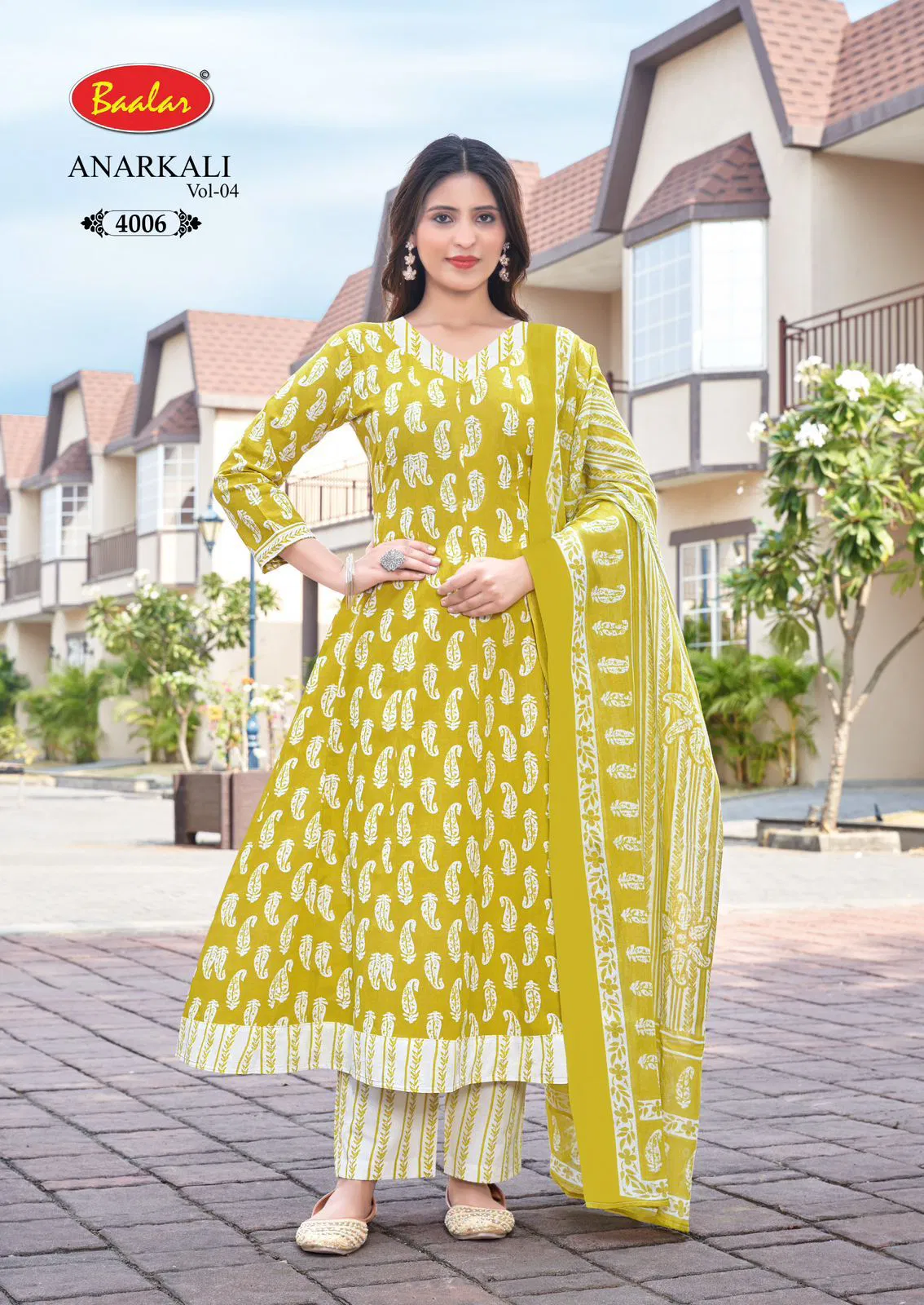 Baalar Anarkali Vol 4 Readymade Cotton Printed Anarkali Kurti Pent With Dupatta Wholesale