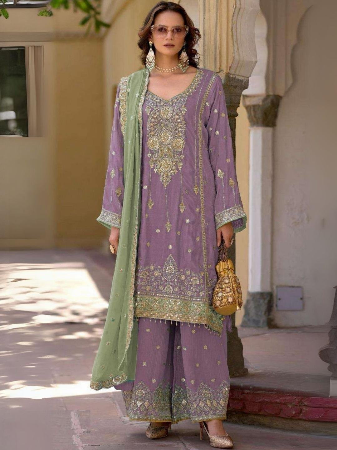 Tf 1311 Heavy Chinnon Silk Pakistani Dress Collection Wholesale