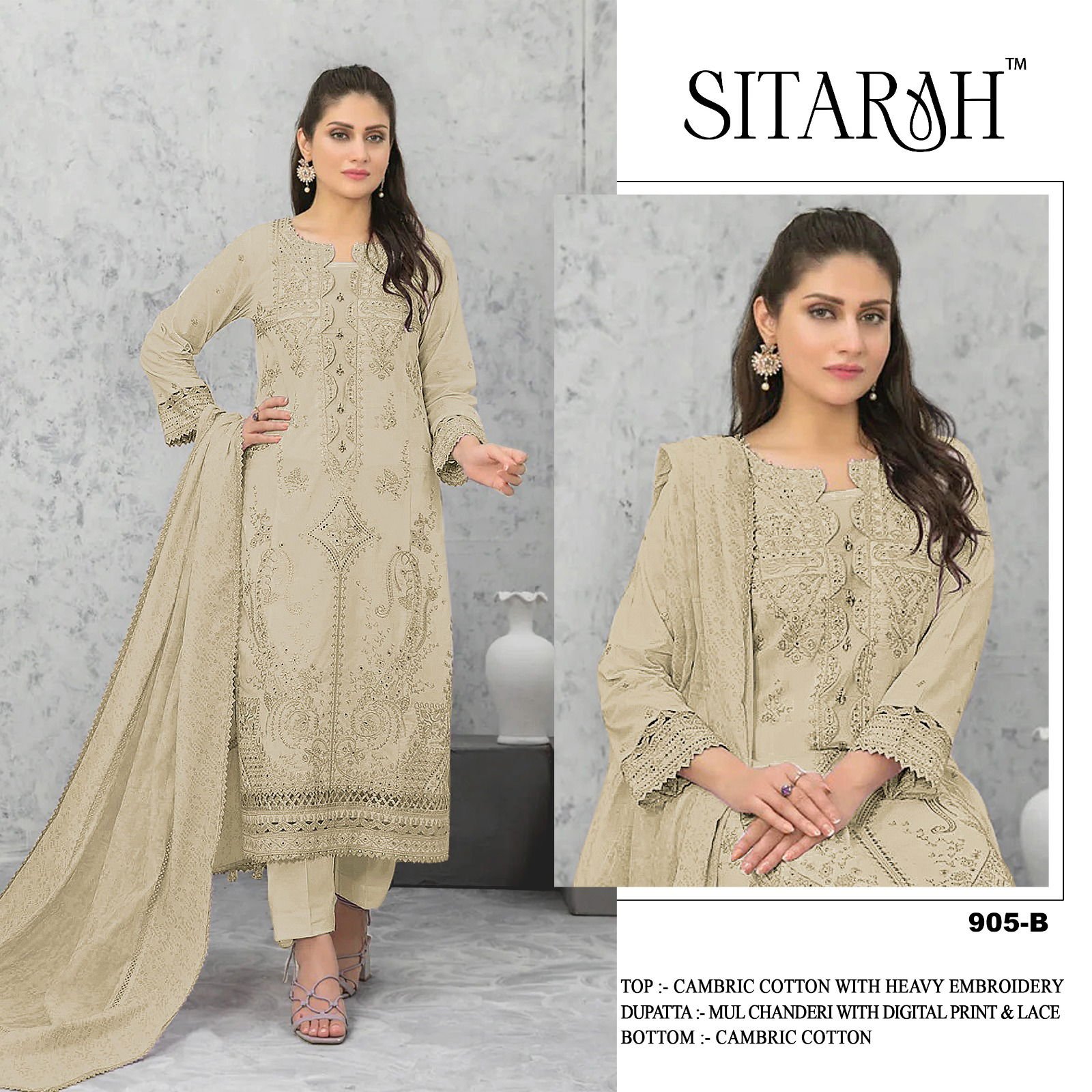 Sitarah 905 Cotton Peach Eid Wear Embroidery Work Pakistani Dress Collection Wholesale 5 Buy Sitarah 905 Cotton Peach Eid Wear Embroidery Work Pakistani Dress Collection Wholesale 2026
