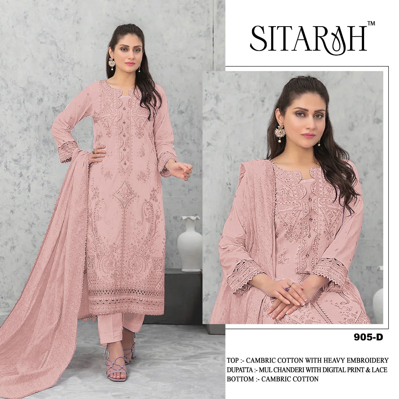 Sitarah 905 Cotton Peach Eid Wear Embroidery Work Pakistani Dress Collection Wholesale 6 Buy Sitarah 905 Cotton Peach Eid Wear Embroidery Work Pakistani Dress Collection Wholesale 2026
