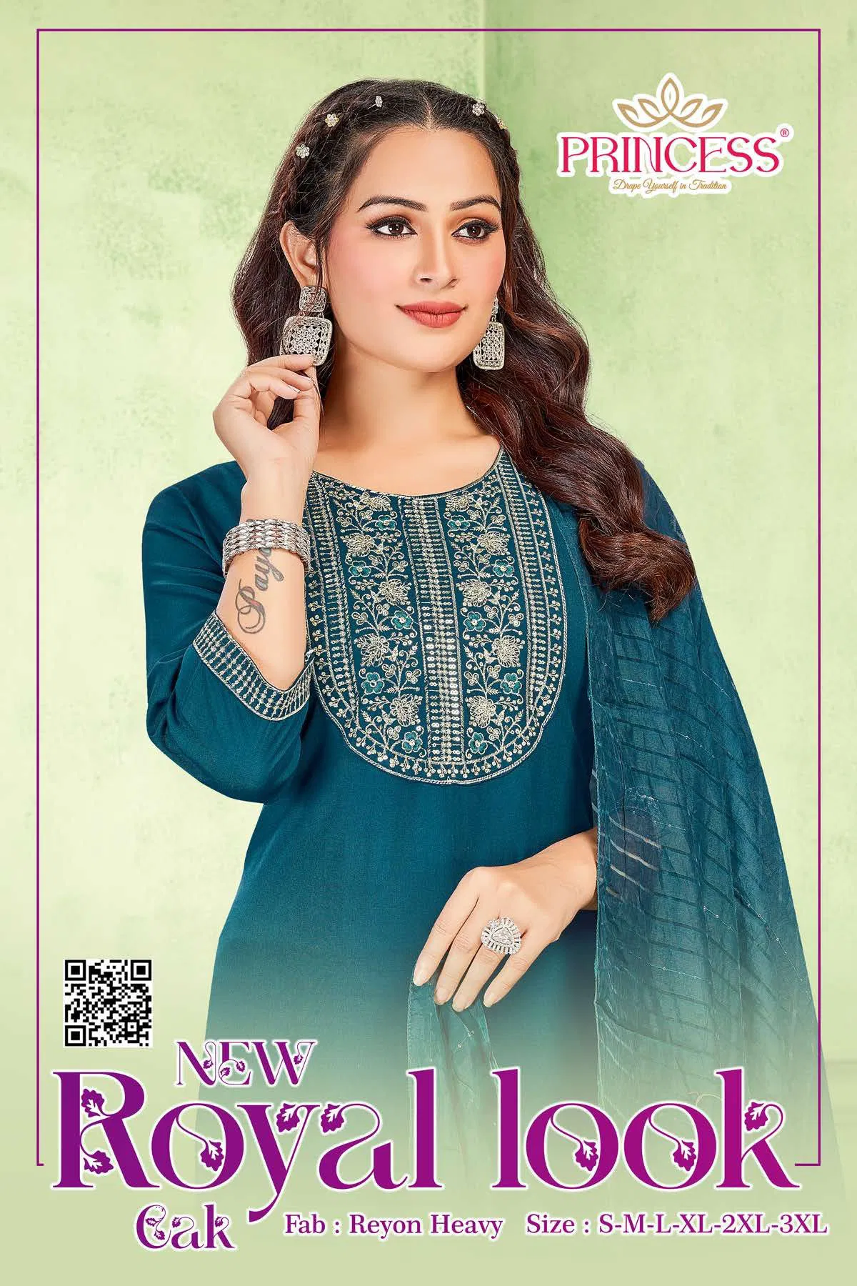 Royal Look Rayon Embroidery Worked Fancy Kurti With Bottom Dupatta Wholesale