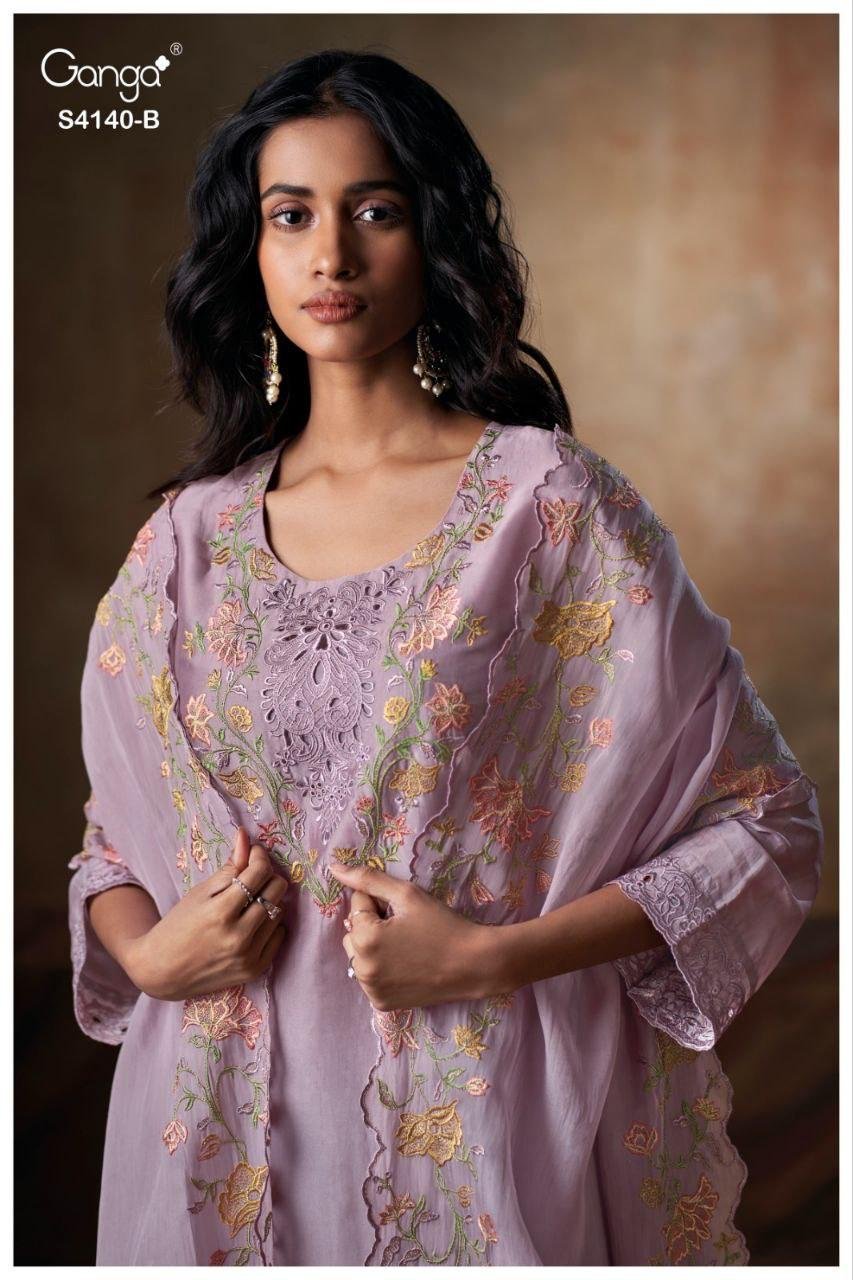 Ganga Cassara 4140 Bemberg Silk Embroidery Salwar Kameez Wholesale
