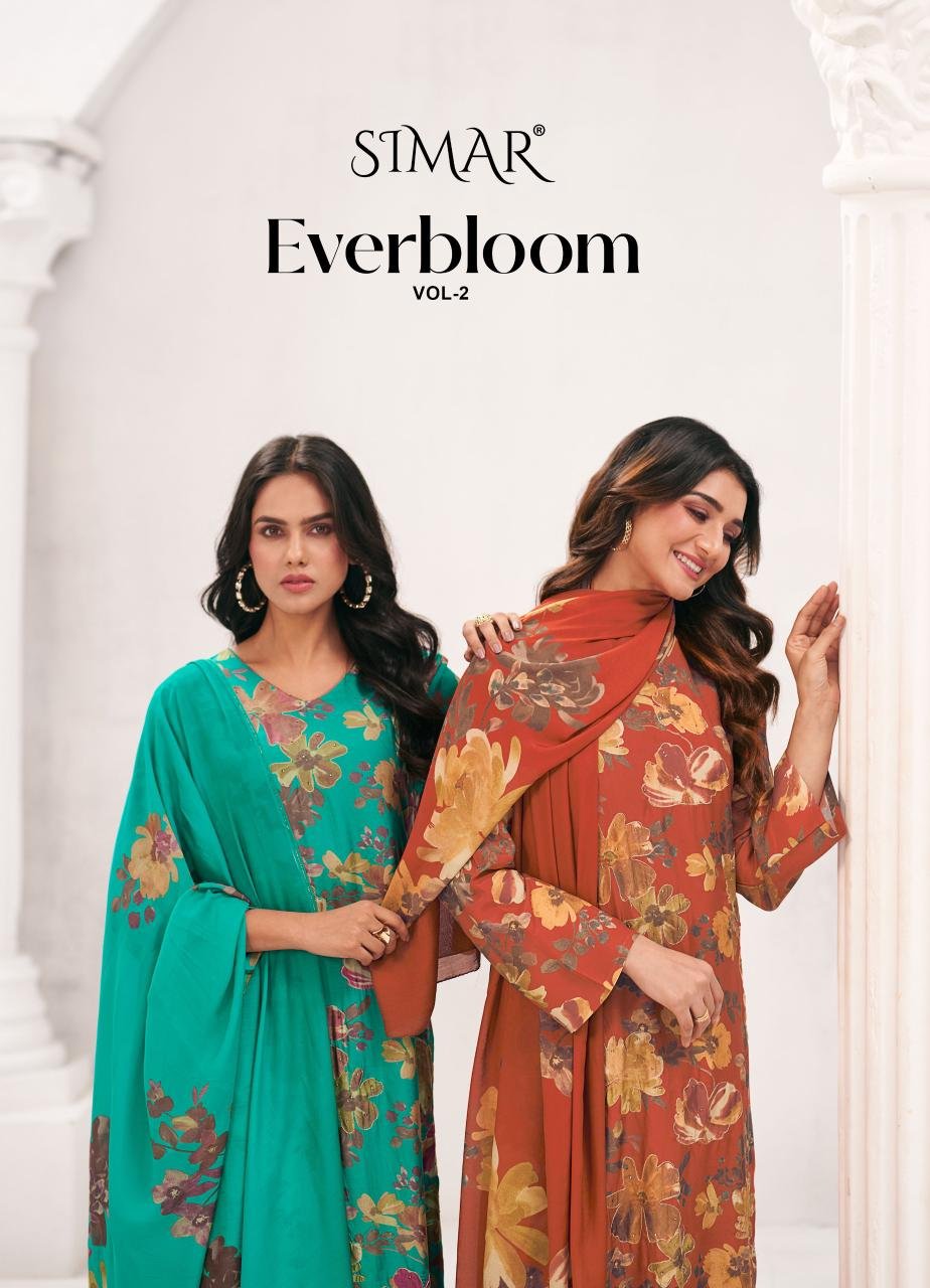 Glossy Simar Everbloom Vol 2 Viscose Muslin Digital Printed Salwar Kameez Wholesale