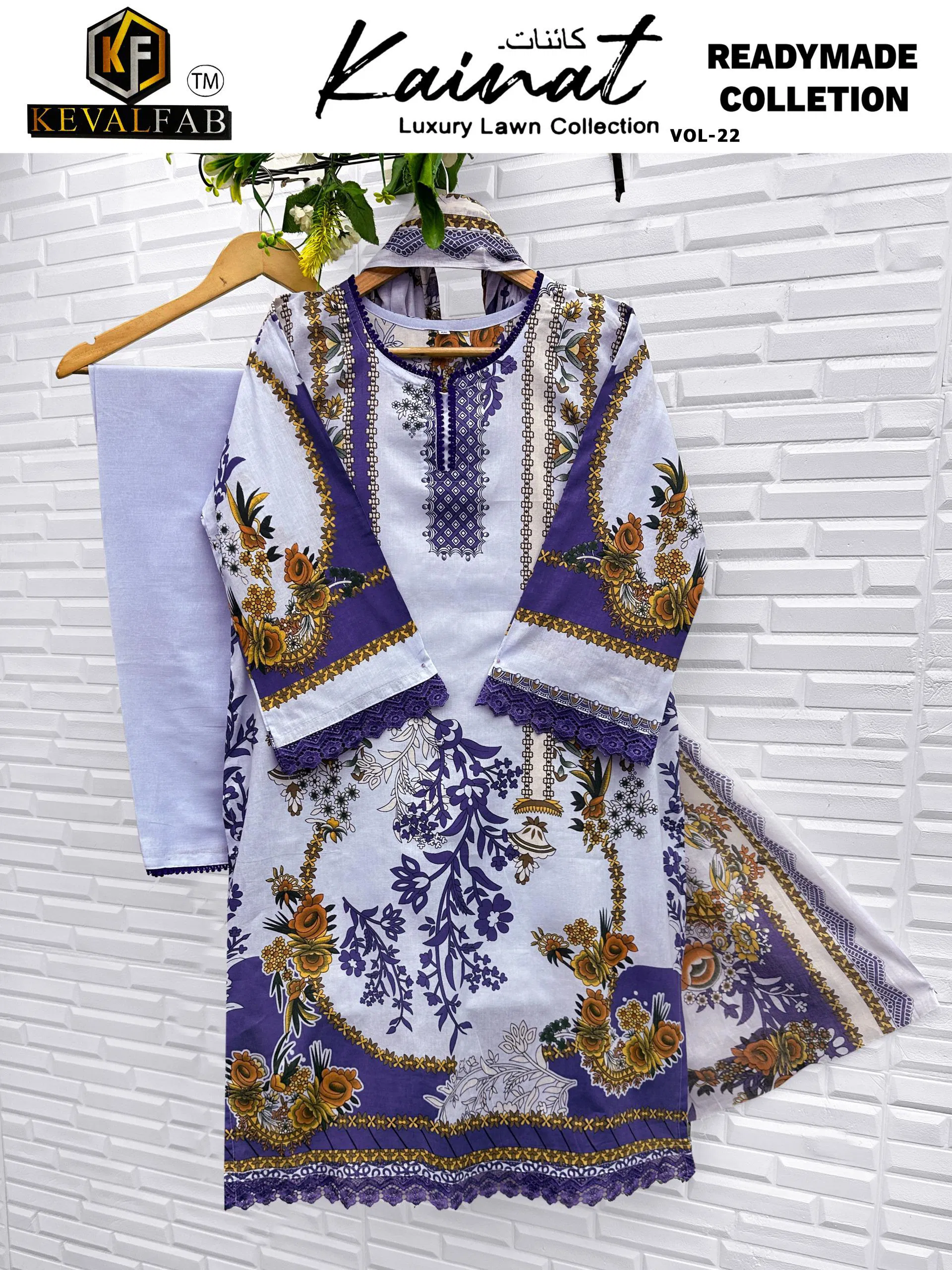 Keval Kainat Vol 22 Readymade Lawn Cotton Print Karachi Collection Wholesale