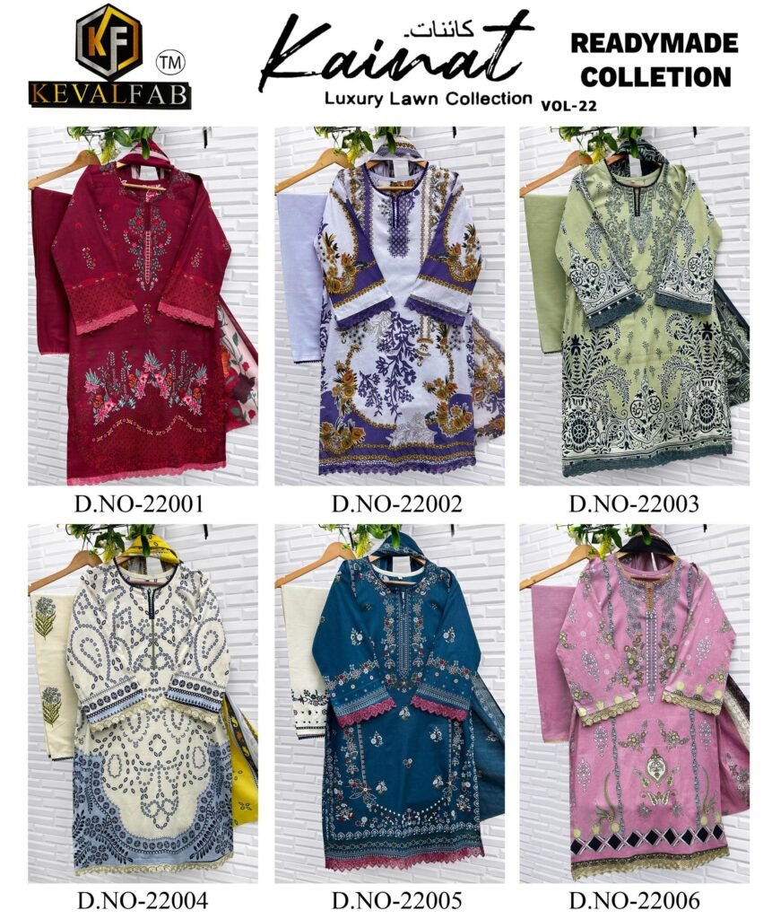 Launching Keval Kainat Vol 22 Readymade Lawn Cotton Print Karachi Collection Wholesale 2026 8 Launching Keval Kainat Vol 22 Readymade Lawn Cotton Print Karachi Collection Wholesale 2026