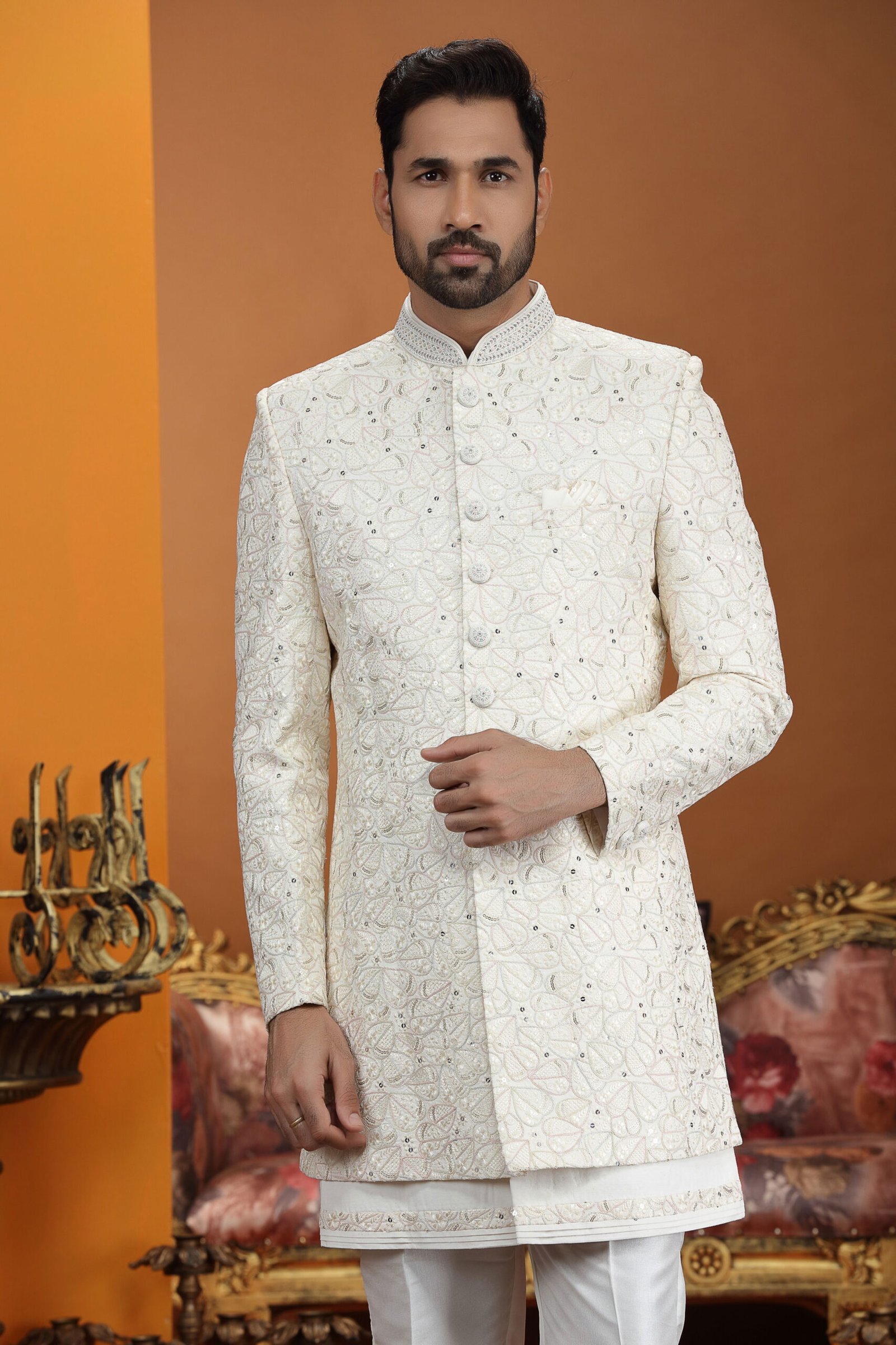 Swarg 4061 To 4062 Handwork On Nack Button Art Silk 3 Piece jacket Set Collection Wholesale 4 Launching Swarg 4061 To 4062 Handwork On Nack Button Art Silk 3 Piece jacket Set Collection Wholesale 2026