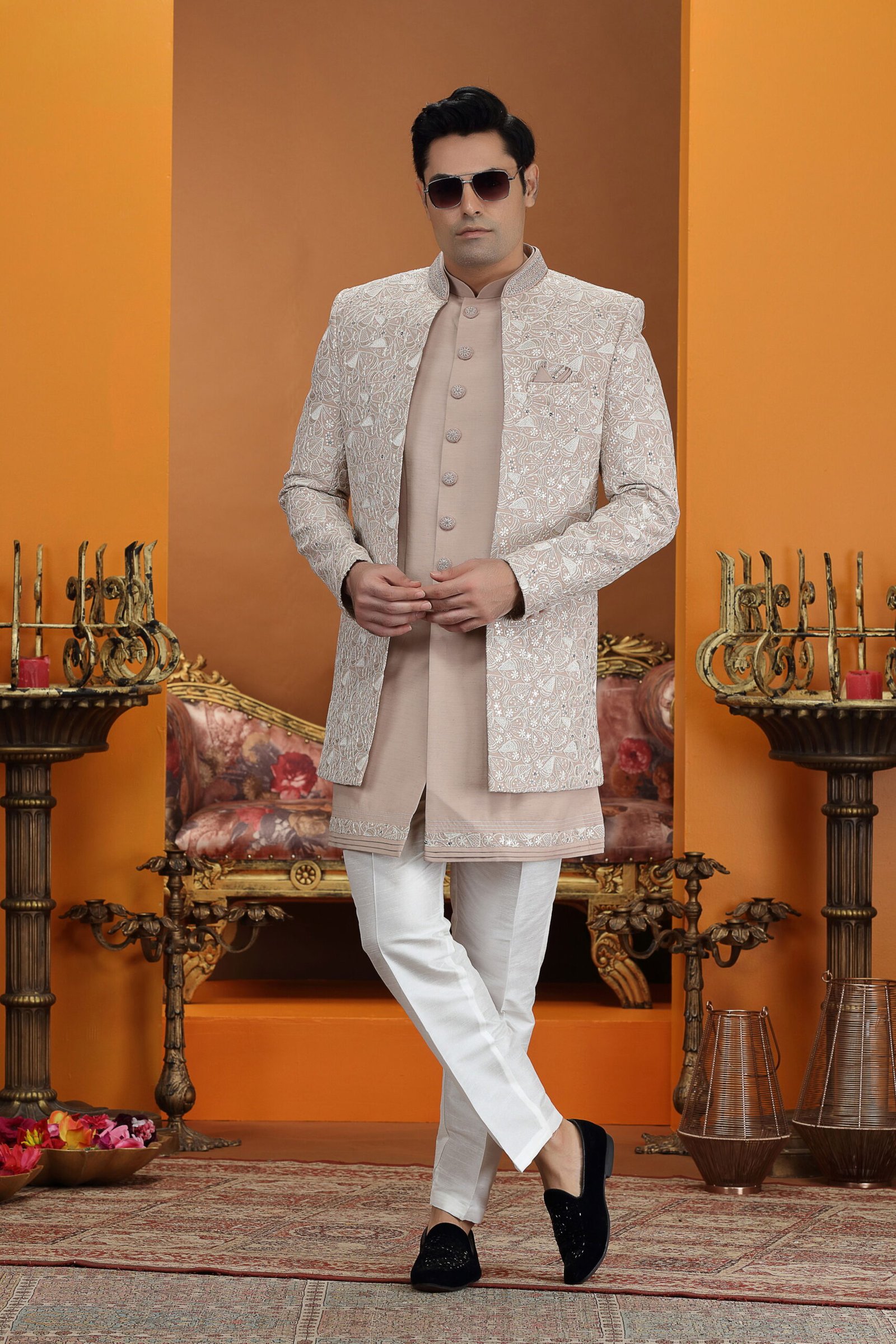 Swarg 4061 To 4062 Handwork On Nack Button Art Silk 3 Piece jacket Set Collection Wholesale 7 Launching Swarg 4061 To 4062 Handwork On Nack Button Art Silk 3 Piece jacket Set Collection Wholesale 2026