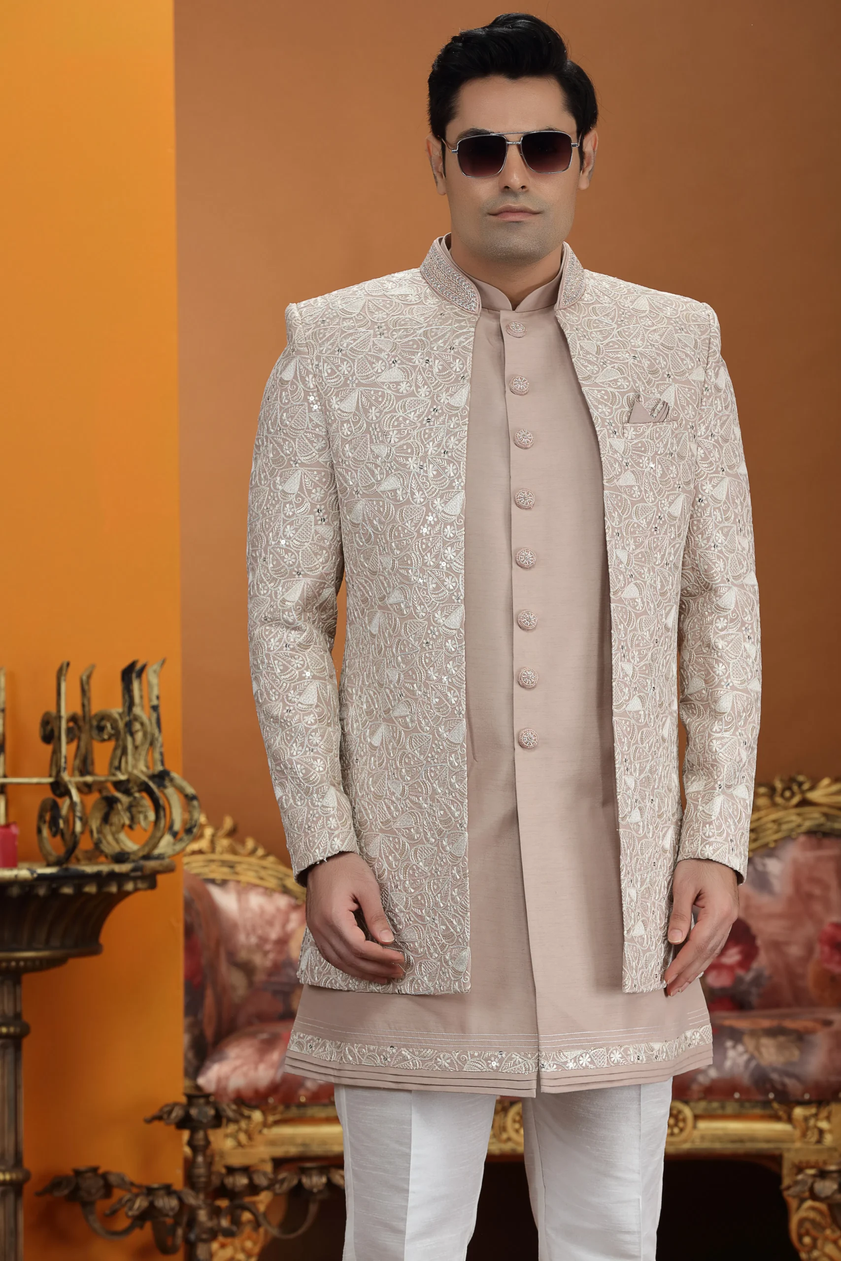 Swarg 4061 To 4062 Handwork On Nack Button Art Silk 3 Piece jacket Set Collection Wholesale 8 Launching Swarg 4061 To 4062 Handwork On Nack Button Art Silk 3 Piece jacket Set Collection Wholesale 2026