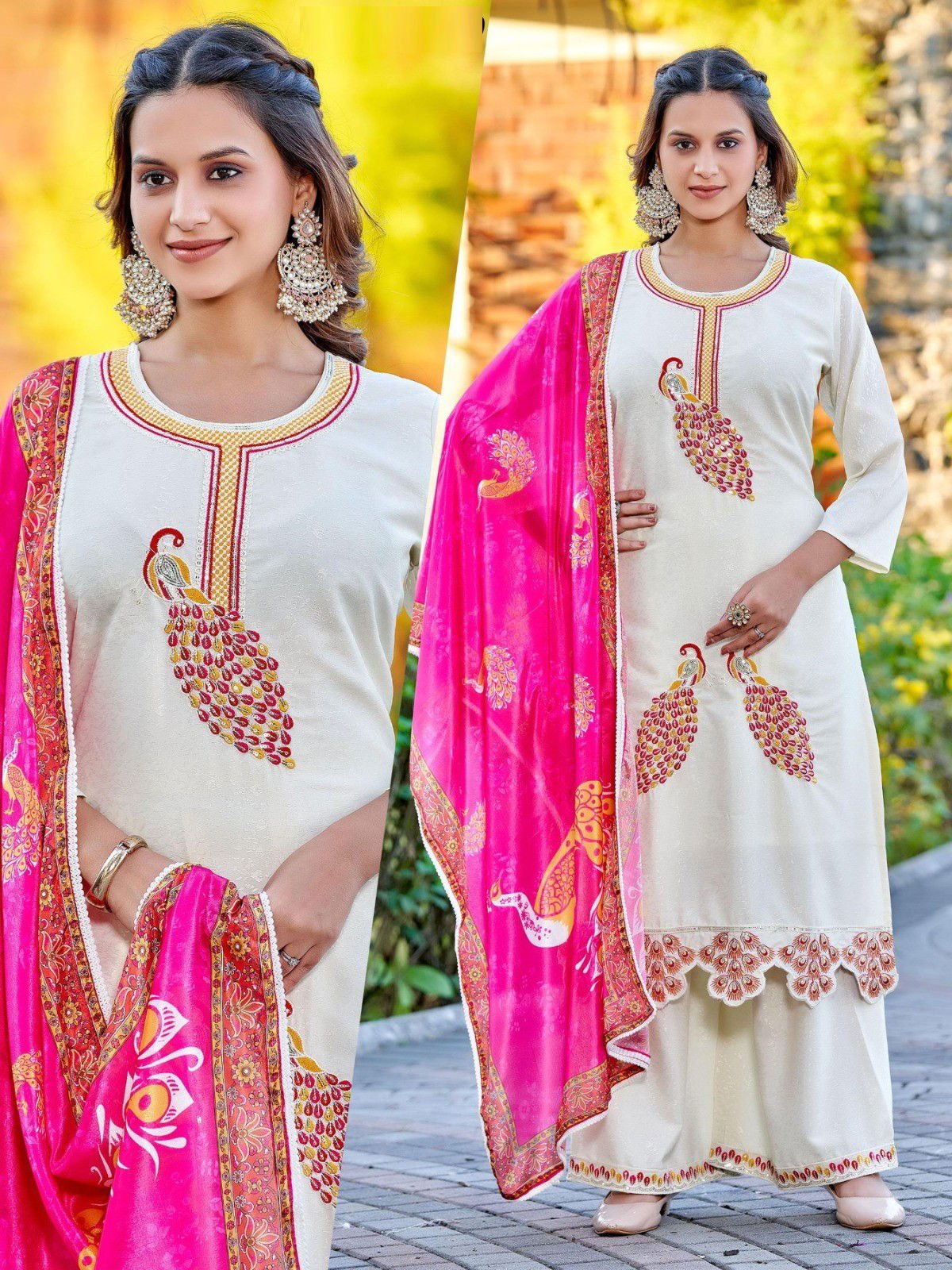 Naisha K 576 Jacquard Fancy Kurti Pant And Dupatta Collection Wholesale 6 Naisha K 576 Jacquard Fancy Kurti Pant And Dupatta Collection Wholesale