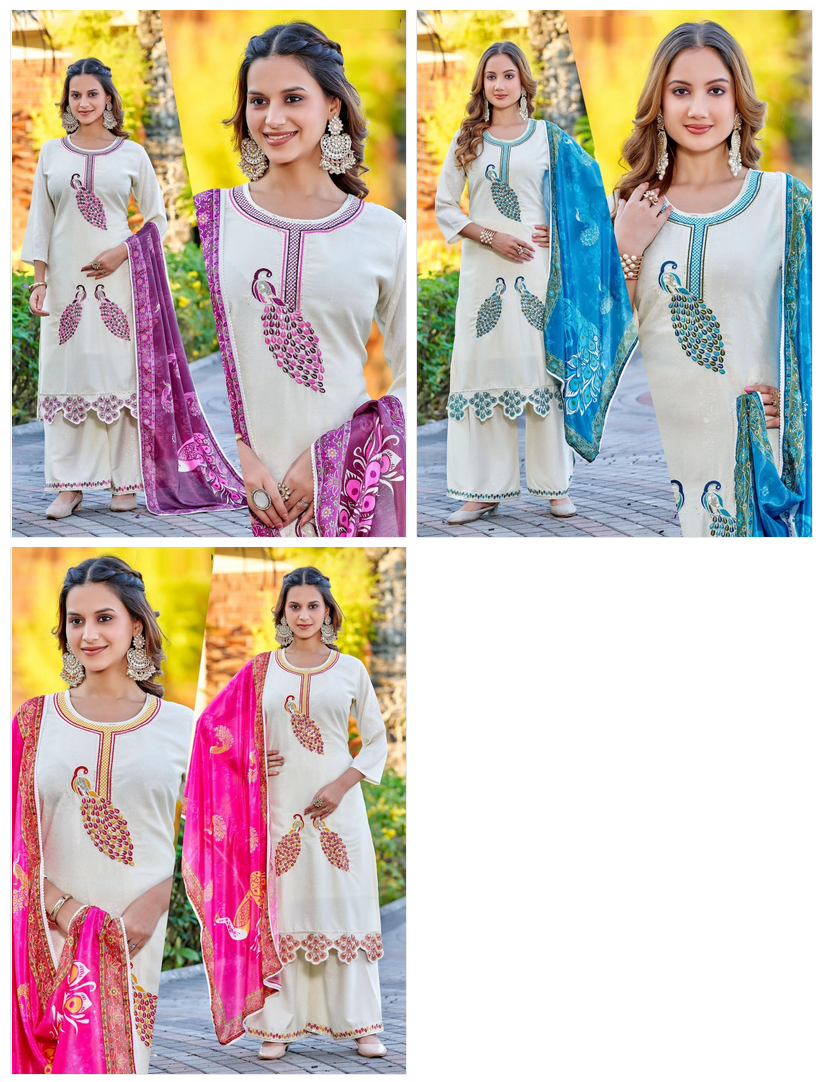 Naisha K 576 Jacquard Fancy Kurti Pant And Dupatta Collection Wholesale 7 Naisha K 576 Jacquard Fancy Kurti Pant And Dupatta Collection Wholesale