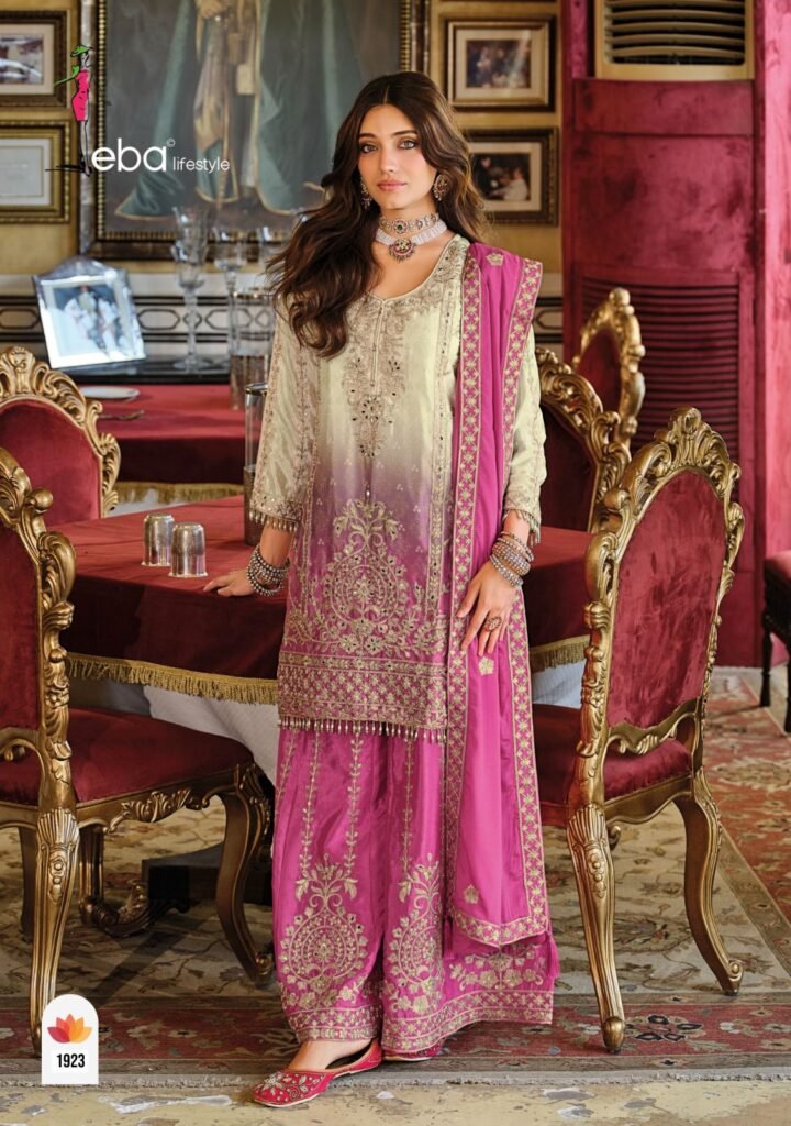 Buy Eba Rangeen Edition Chinon Digital Print With Embroidery Kurti Pant And Dupatta Wholesale 2026