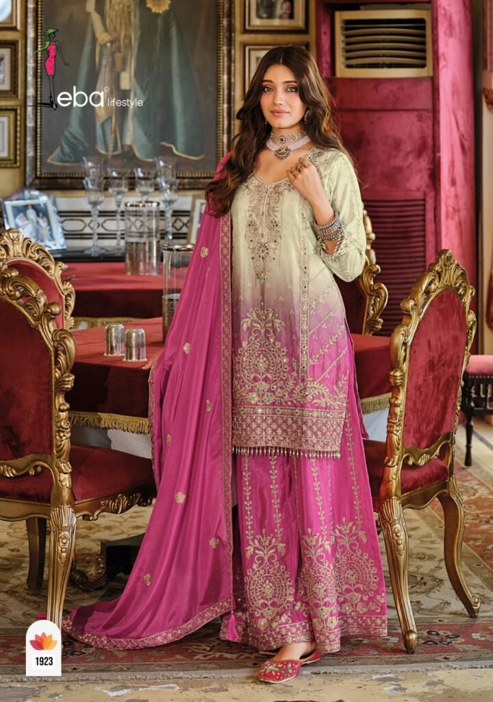 Buy Eba Rangeen Edition Chinon Digital Print With Embroidery Kurti Pant And Dupatta Wholesale 2026