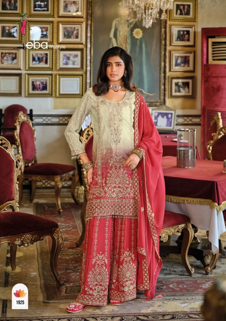 Buy Eba Rangeen Edition Chinon Digital Print With Embroidery Kurti Pant And Dupatta Wholesale 2026