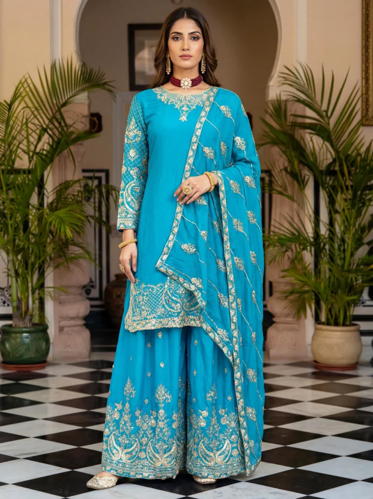 Beautiful Dv 5160 Designer festive style with these stunning embroidered sharara suits Collection Wholesale 2026