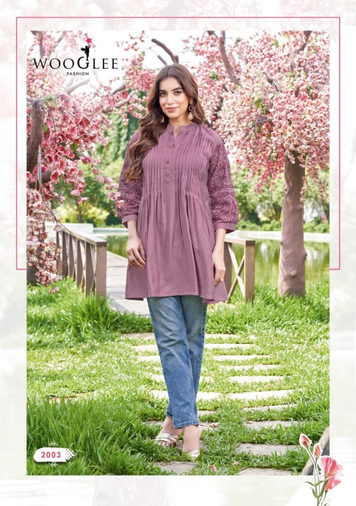 Beautiful Wooglee Trendy Touch Rayon Slub Thread And Handwork Top Collection Wholesale 2026