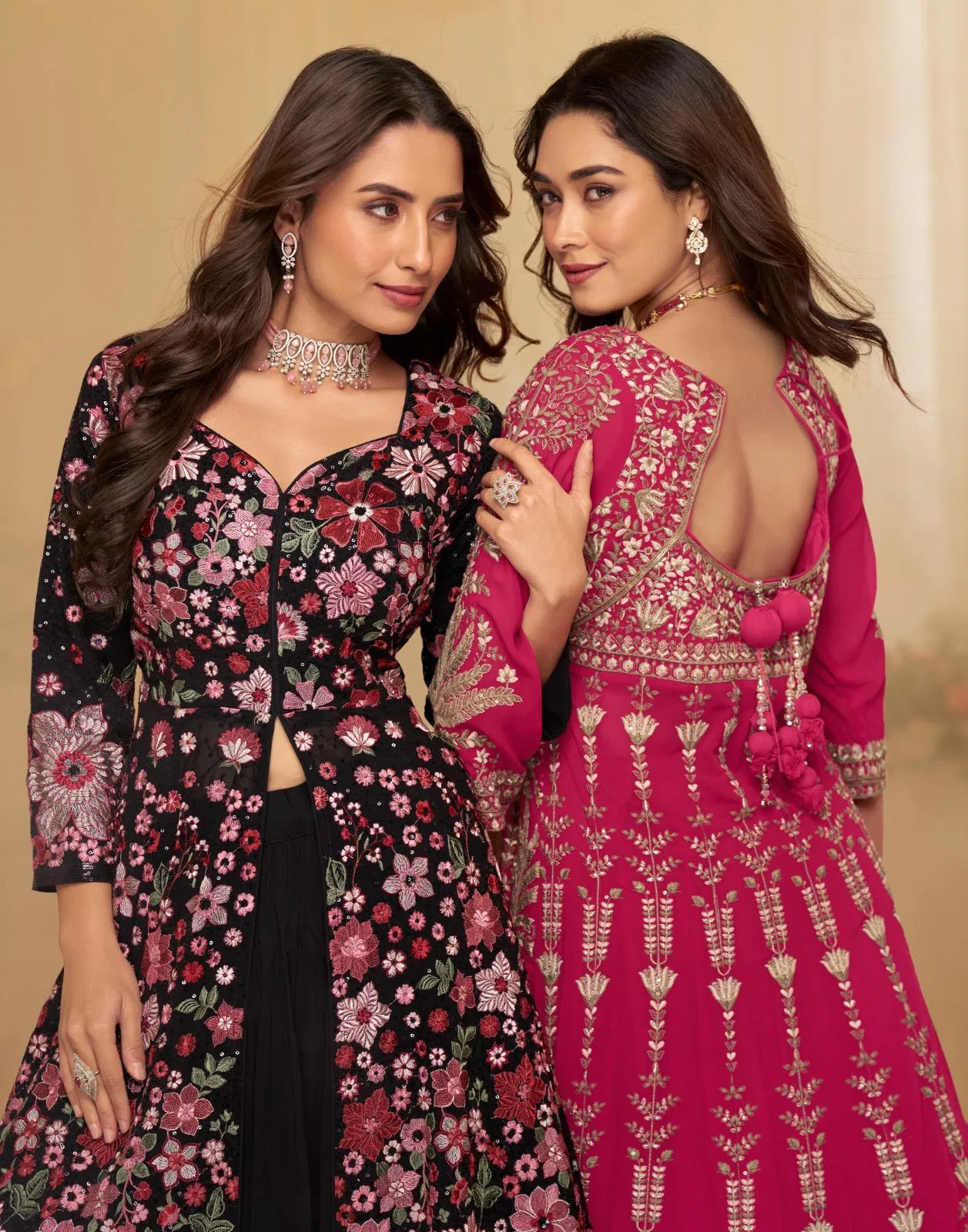 Sayuri Roop Georgette With Embroidery Work Festival Look Top Skirt And Dupatta Wholesale