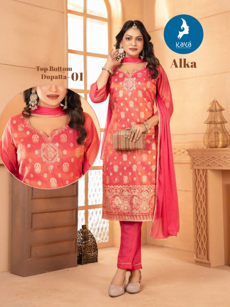Buy Kaya Alka Viscose Jacquard With Work Kurti Pant And Dupatta Collection Wholesale 2026