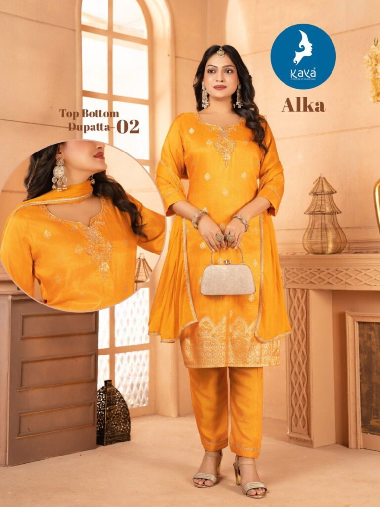 Buy Kaya Alka Viscose Jacquard With Work Kurti Pant And Dupatta Collection Wholesale 2026