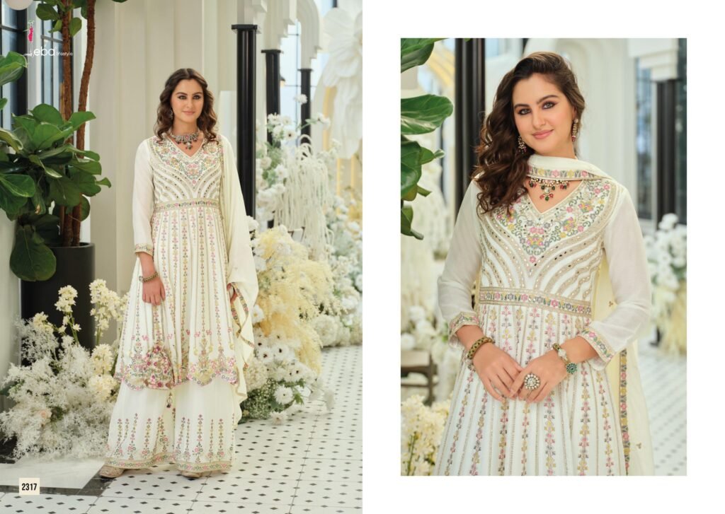 Buy Eba Barbie Vol 5 Black And White Chinon Embroidery Top Plazzo And Dupatta Wholesale 2026