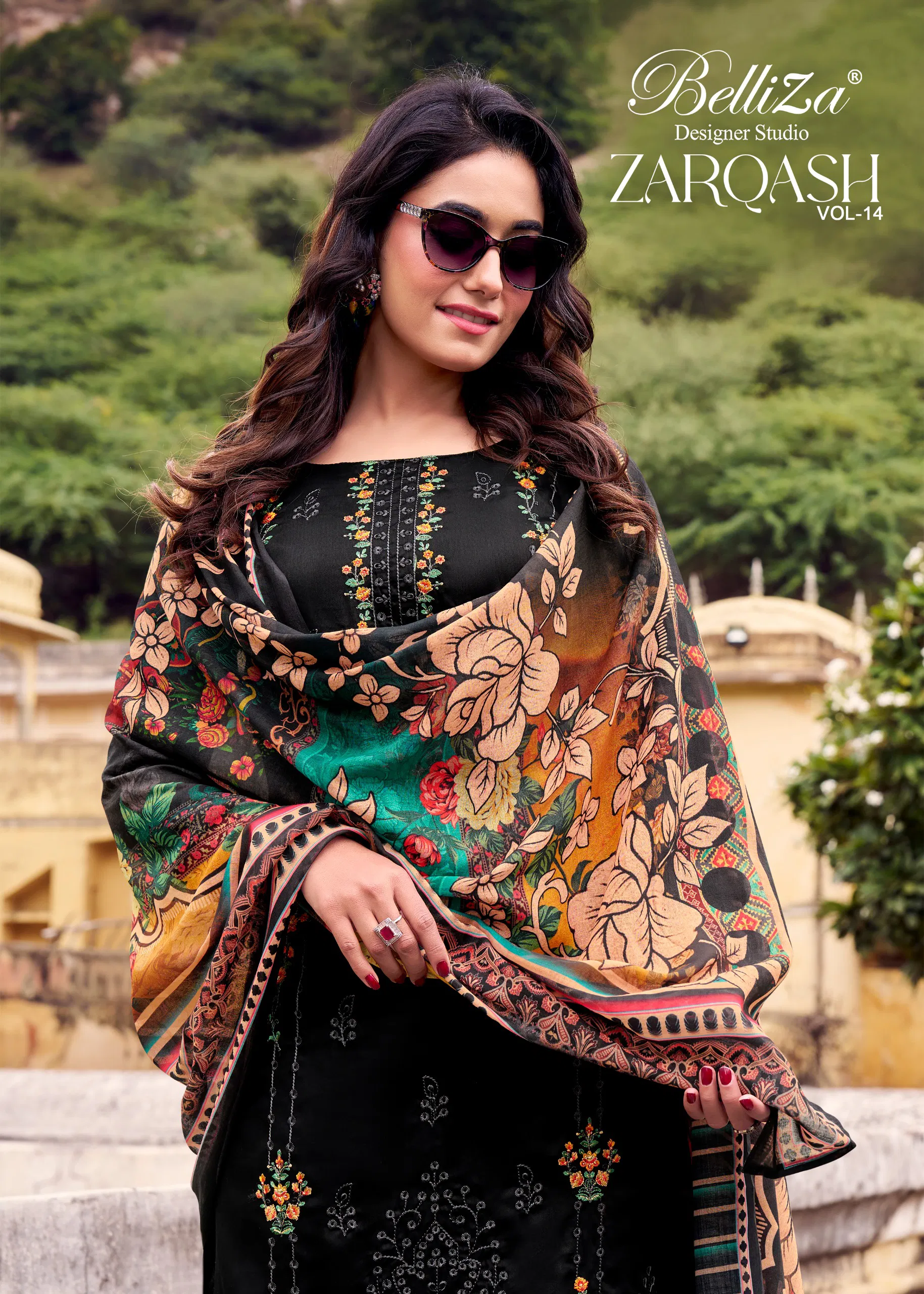 Belliza Zarqash Vol 14 Jam Cotton With Embroidery Work Dress Material Wholesale