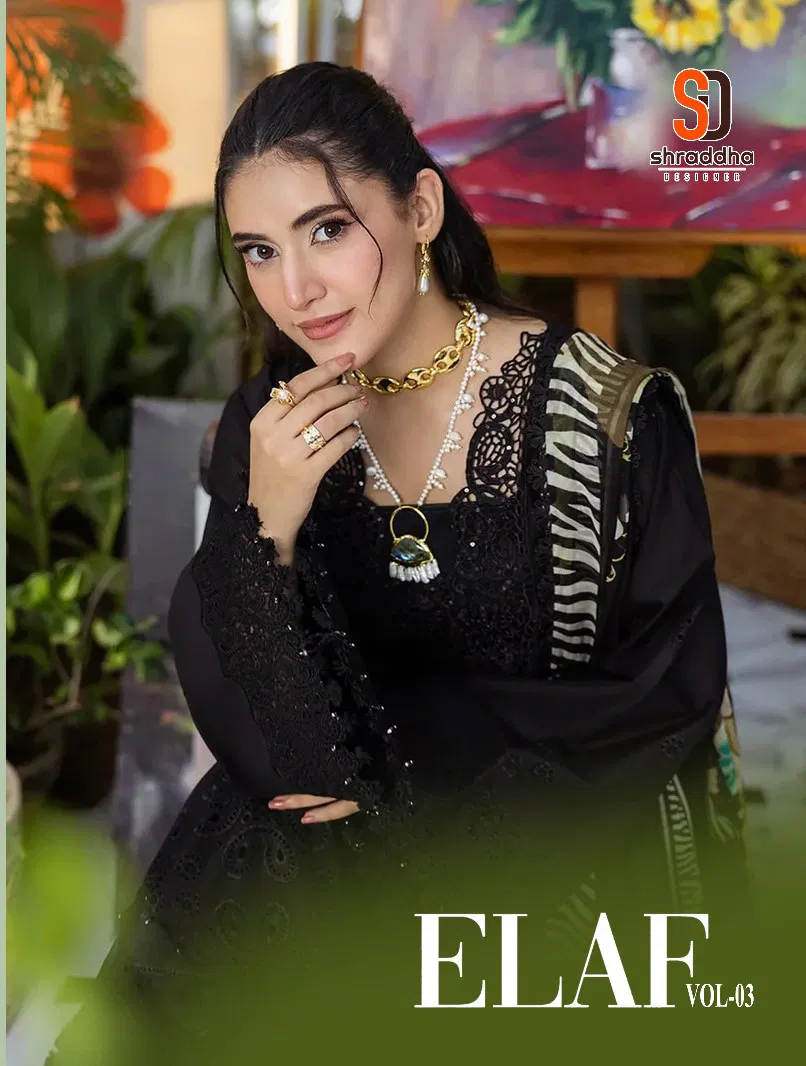 Shraddha Elaf Vol 3 Cotton With Embroidered Pakistani Salwar Kameez Wholesale