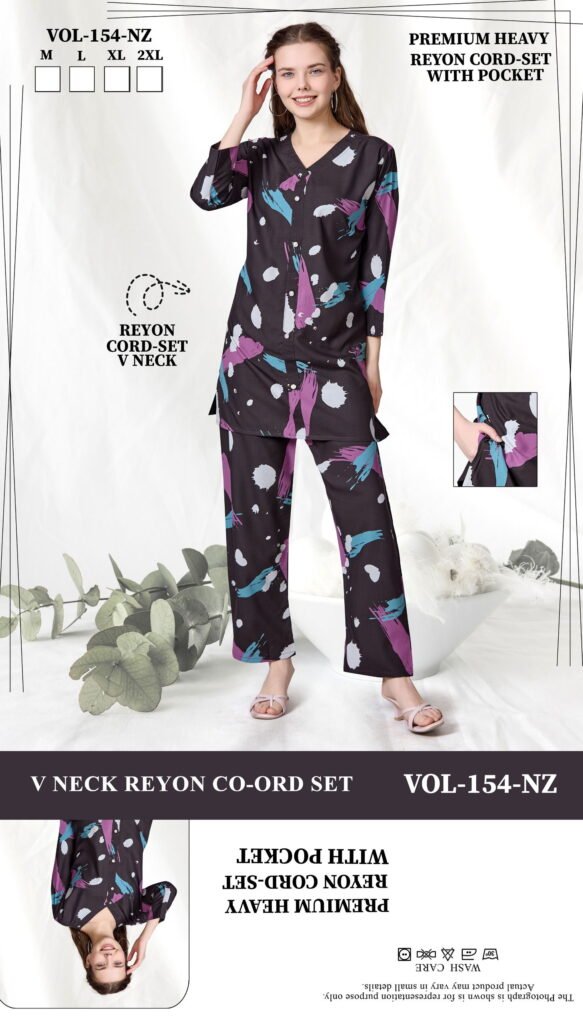 Launching Summer Special 154 NZ Heavy Rayon Print Night Suit Wholesale 2026
