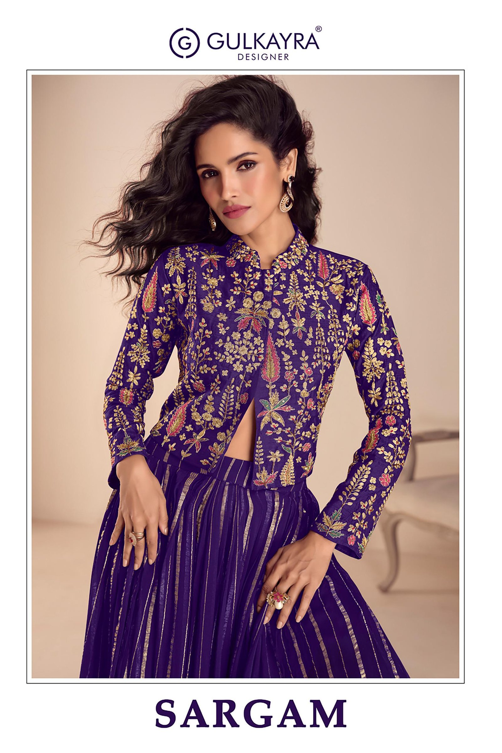 Gulkayra Sargam Vichitra Silk With Embroidery Work Indo Western Collection Wholesale