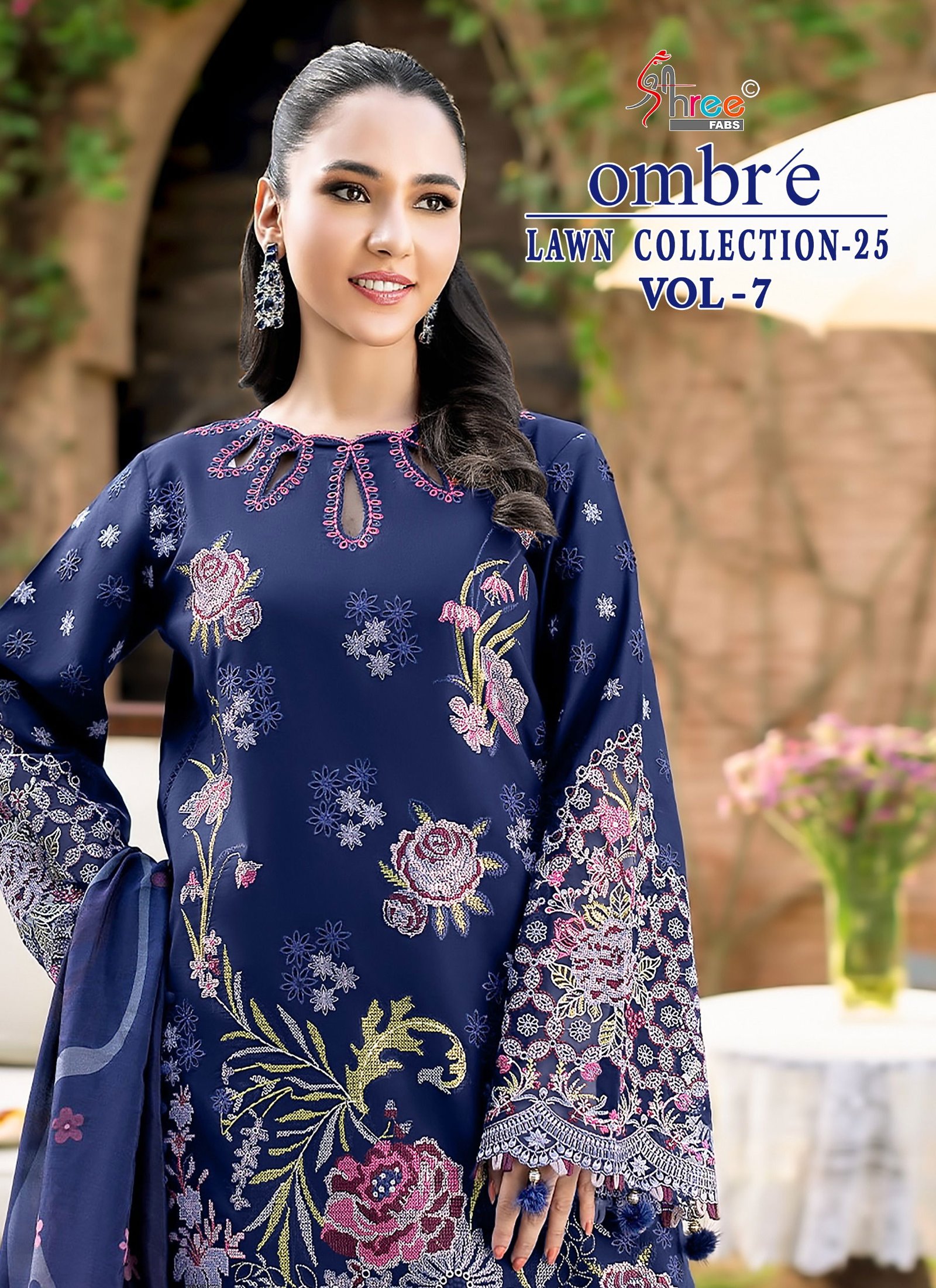 Shree Ombre Lawn Collection 25 Vol 7 Chiffon Dupatta Pakistani Salwar Kameez Wholesale