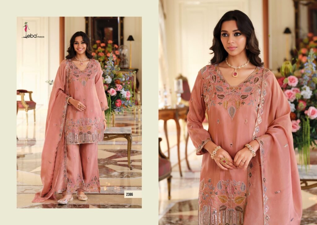 Latest Eba Chahat Shimmer With Beats Work Designer Top Bottom And Dupatta Collection Wholesale 2026