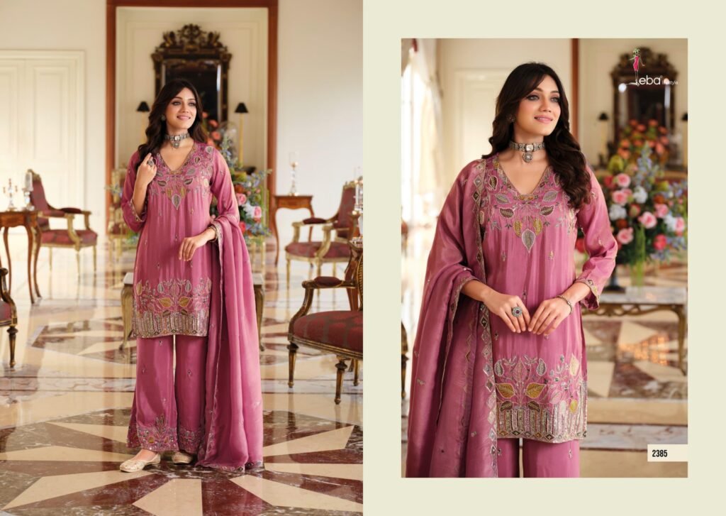 Latest Eba Chahat Shimmer With Beats Work Designer Top Bottom And Dupatta Collection Wholesale 2026