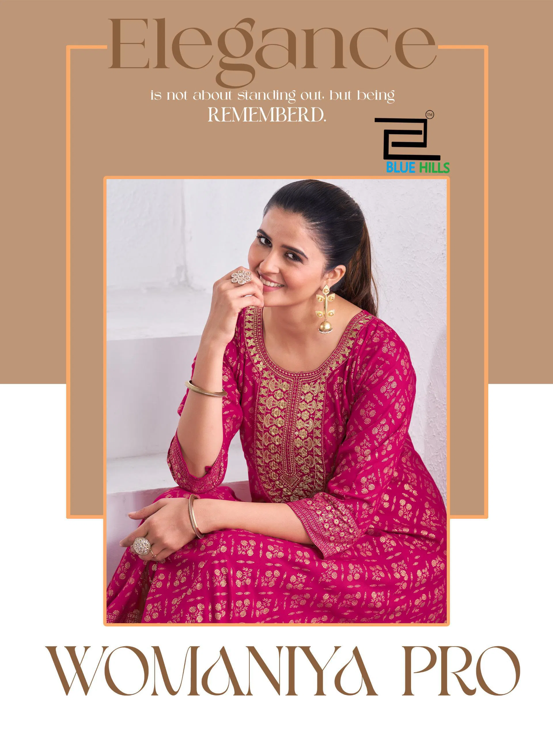 Blue Hills Womaniya Pro Rayon Neck Embroidery Anarkali Gown Collection Wholesale