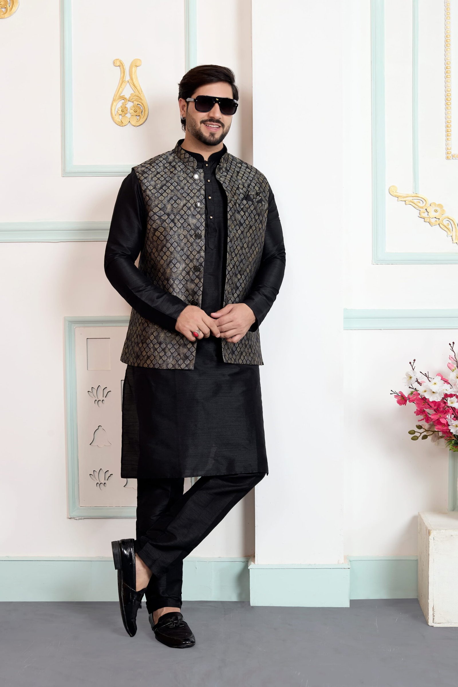 Sumi 4437 To 4439 Jaquard 3 Piece Kurta Jacket Set Collection Wholesale 7 Stylish Sumi 4437 To 4439 Jaquard 3 Piece Kurta Jacket Set Collection Wholesale 2026