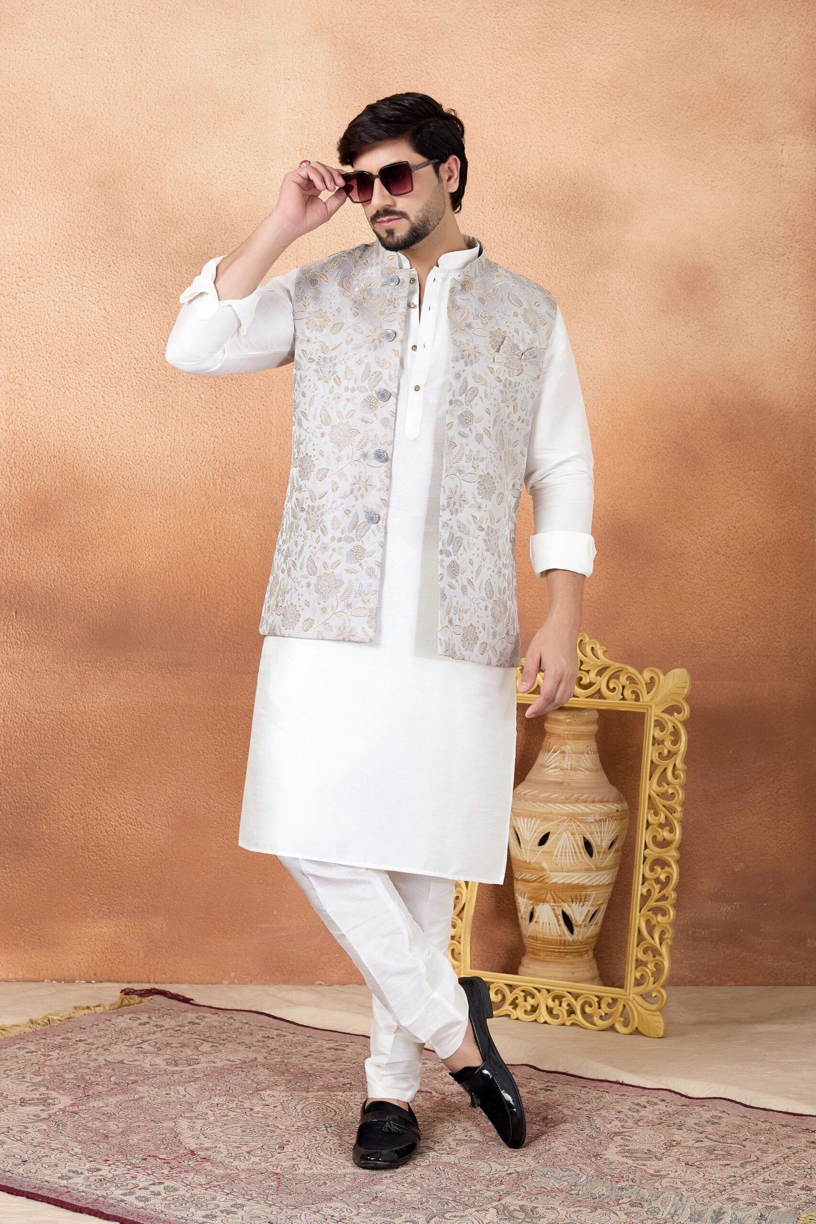 Sumi 4437 To 4439 Jaquard 3 Piece Kurta Jacket Set Collection Wholesale 4 Stylish Sumi 4437 To 4439 Jaquard 3 Piece Kurta Jacket Set Collection Wholesale 2026