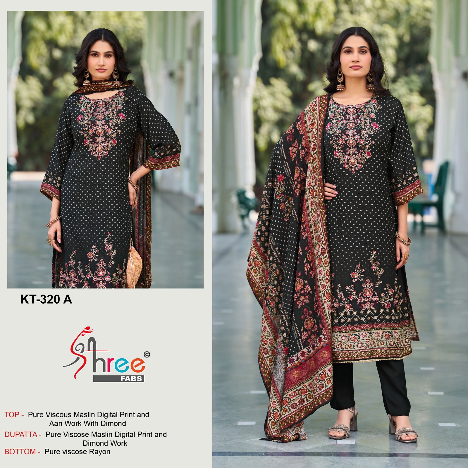 Shree Kt 320 A To D Viscose Muslin Digital Print Salwar Kameez Wholesale 8 Shree Kt 320 A To D Viscose Muslin Digital Print Salwar Kameez Wholesale