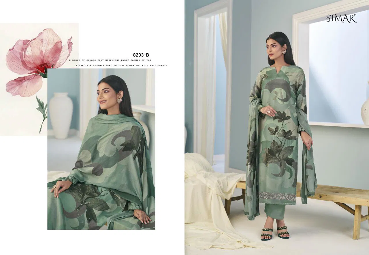 Glossy Simar Jashn Viscose Muslin Digital Print Embroidery Salwar Kameez Wholesale 4 Glossy Simar Jashn Viscose Muslin Digital Print Embroidery Salwar Kameez Wholesale