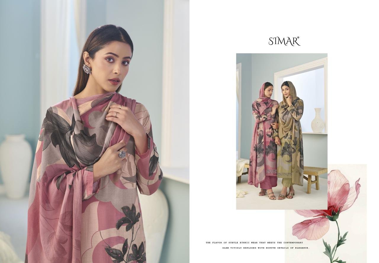Glossy Simar Jashn Viscose Muslin Digital Print Embroidery Salwar Kameez Wholesale 8 Glossy Simar Jashn Viscose Muslin Digital Print Embroidery Salwar Kameez Wholesale