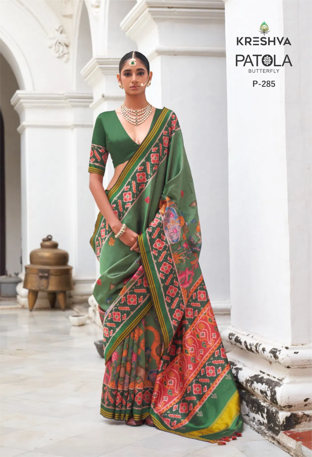 Kreshva Patola Butterfly Silk With Patola Print Saree Collection Wholesale