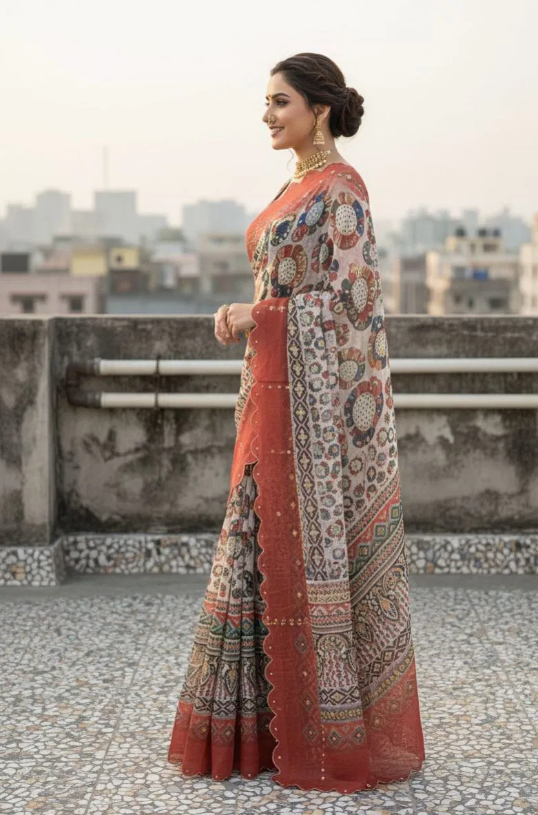 Vt 822 T Gold Simmar Silk Printed Festival Wear Saree Wholesale