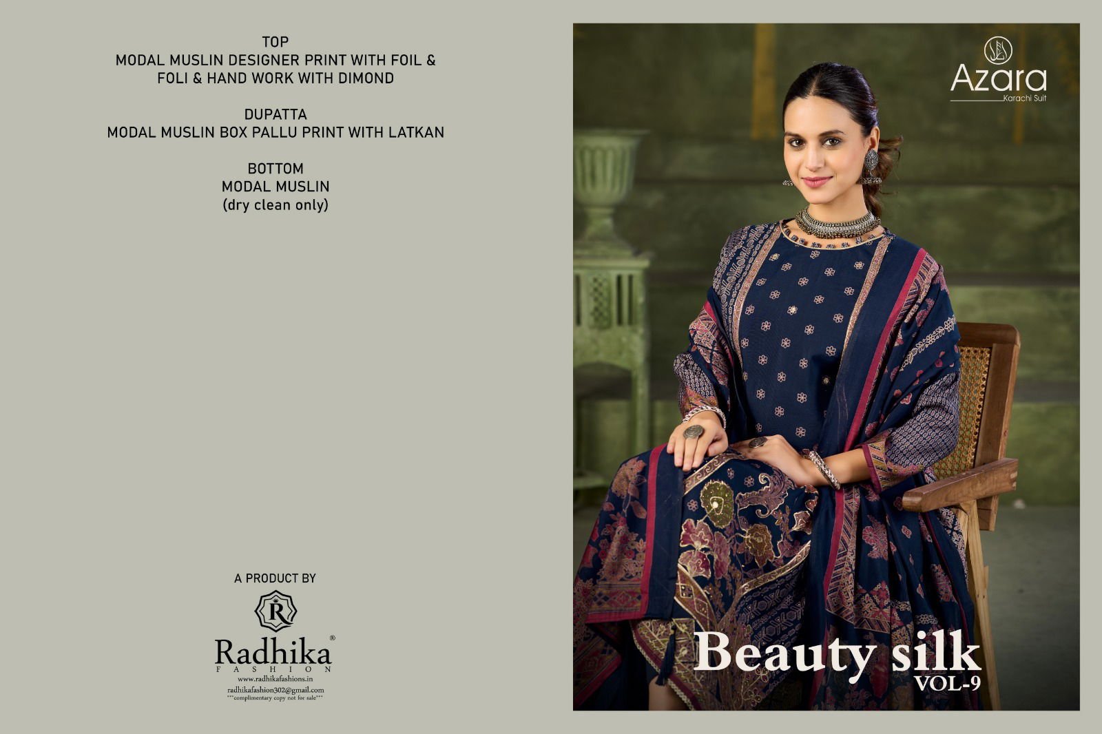 Radhika Azara Beauty Silk Vol 9 Modal Muslin Print Dress Material Wholesale 9 Radhika Azara Beauty Silk Vol 9 Modal Muslin Print Dress Material Wholesale