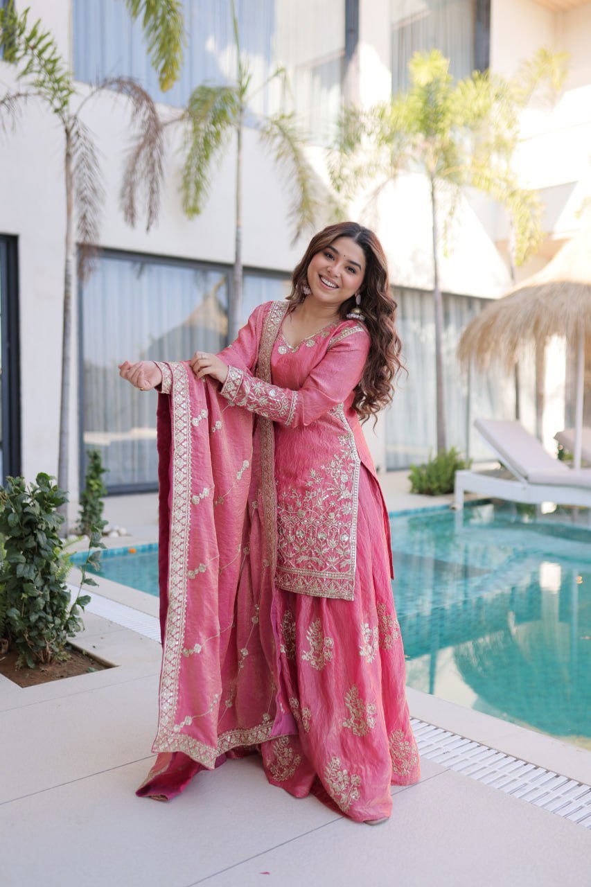 Lw 9320 Fandy Crush Embroidered Sharara Collection Wholesale 4 Latest Lw 9320 Fandy Crush Embroidered Sharara Collection Wholesale 2026