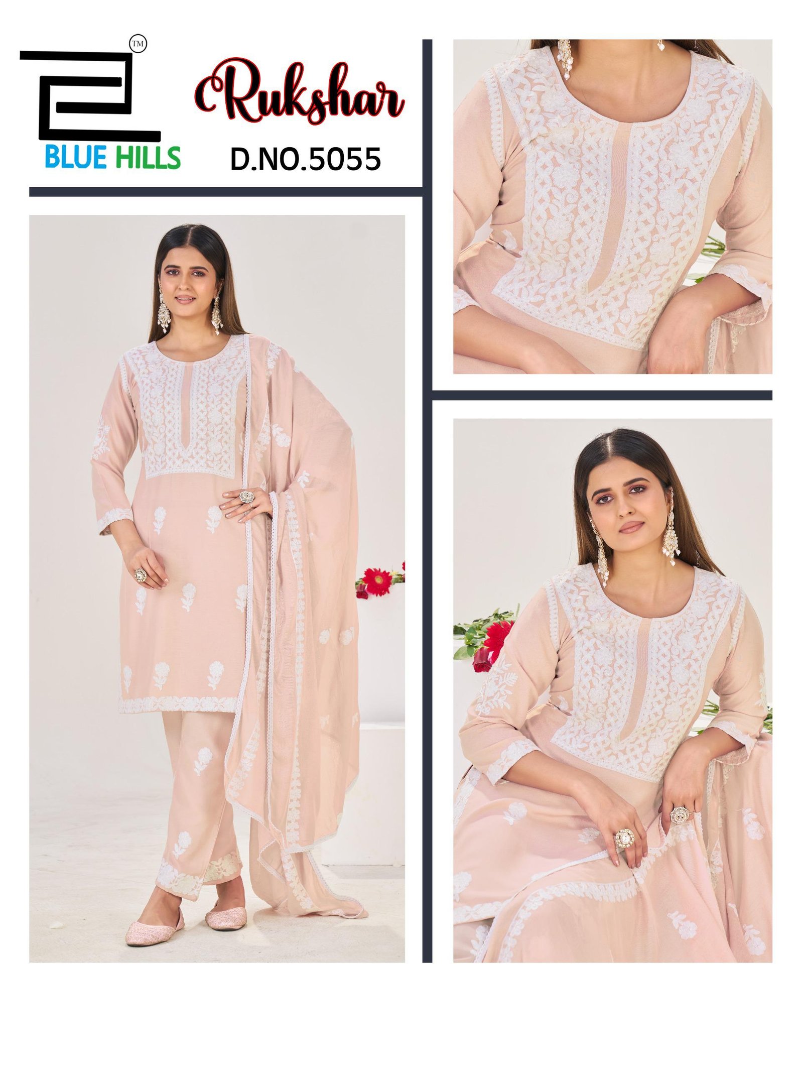 Blue Hills Rukshar Rayon With Threadwork Kurti Pant And Dupatta Collection Wholesale 4 Latest Blue Hills Rukshar Rayon With Threadwork Kurti Pant And Dupatta Collection Wholesale 2026
