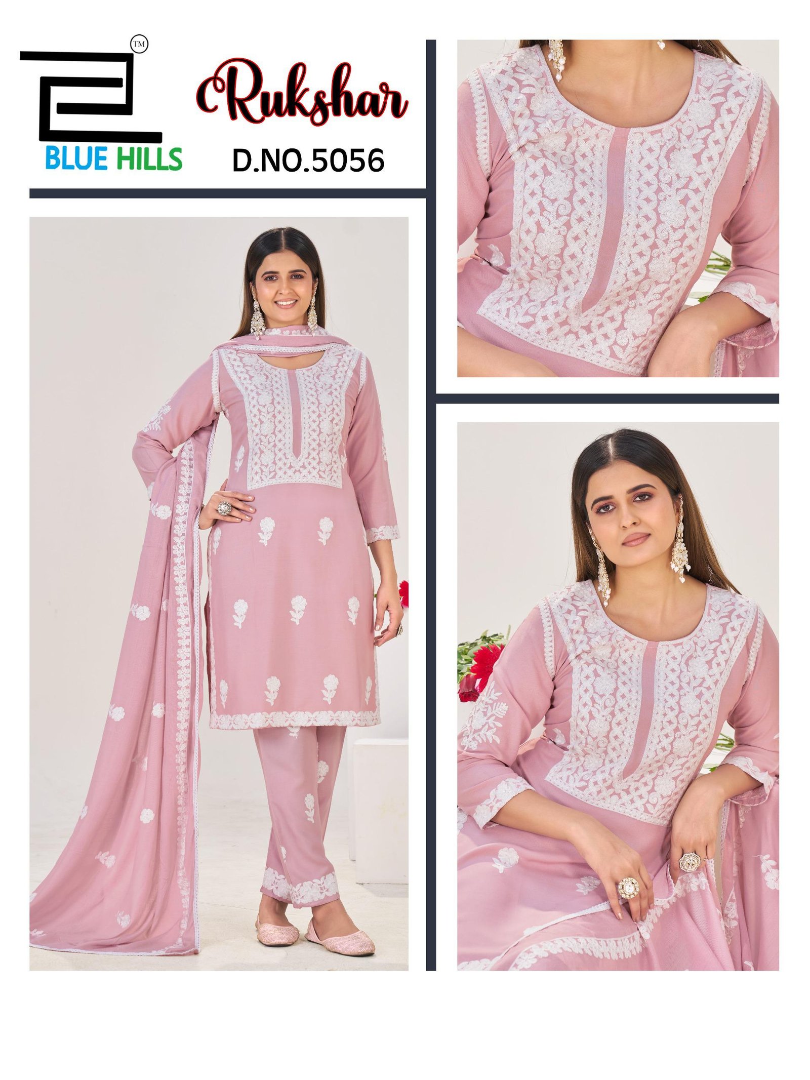 Blue Hills Rukshar Rayon With Threadwork Kurti Pant And Dupatta Collection Wholesale 5 Latest Blue Hills Rukshar Rayon With Threadwork Kurti Pant And Dupatta Collection Wholesale 2026