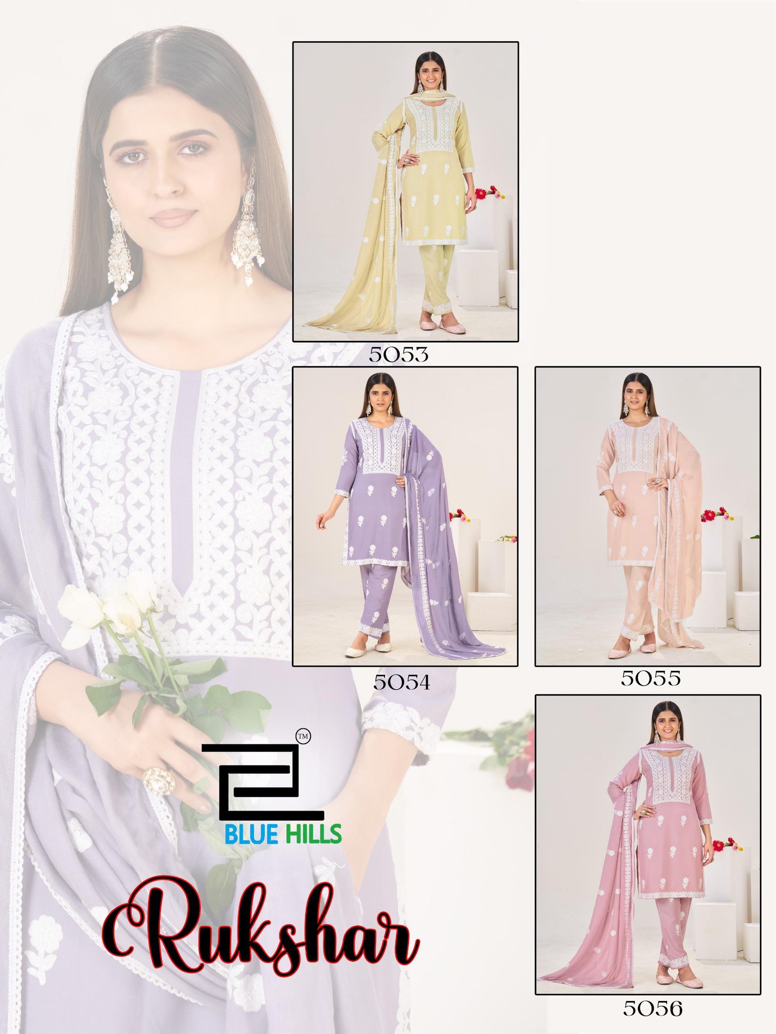 Blue Hills Rukshar Rayon With Threadwork Kurti Pant And Dupatta Collection Wholesale 8 Latest Blue Hills Rukshar Rayon With Threadwork Kurti Pant And Dupatta Collection Wholesale 2026