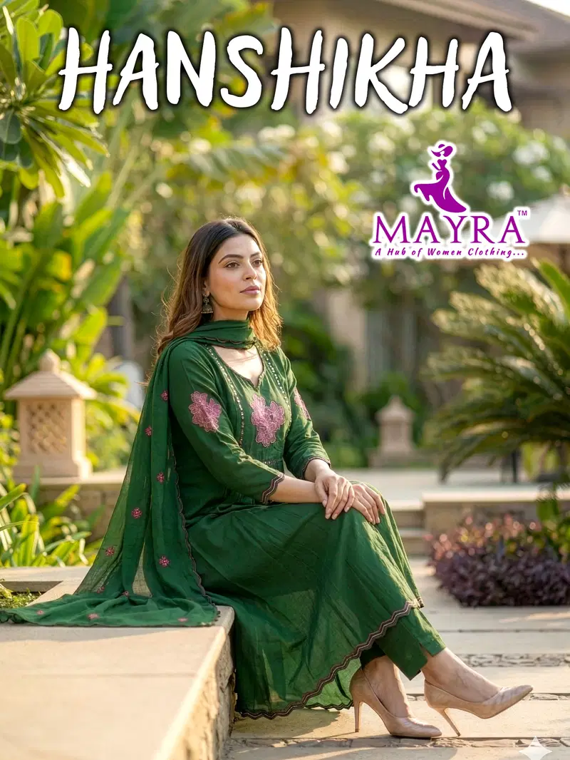 Mayra Hanshikha Mul Chanderi Anarkali Kurti Set Collection Wholesale
