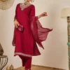 VP 9559 Viscose Rayon Kurta Pant Set with Chanderi Silk Dupatta Wholesale