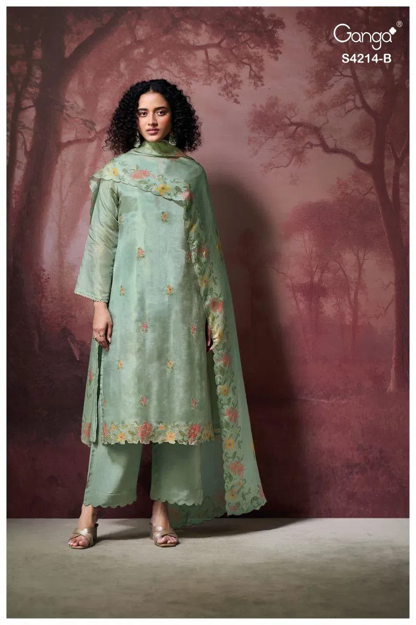 Ganga Hrishya 4214 Bemberg Silk WIth Embroidery Work Dress Material Collection Wholesale 6 Buy Ganga Hrishya 4214 Bemberg Silk WIth Embroidery Work Dress Material Collection Wholesale 2026