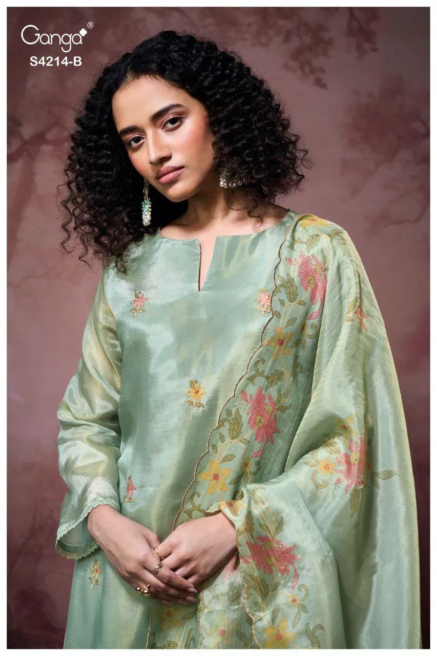 Ganga Hrishya 4214 Bemberg Silk WIth Embroidery Work Dress Material Collection Wholesale 7 Buy Ganga Hrishya 4214 Bemberg Silk WIth Embroidery Work Dress Material Collection Wholesale 2026